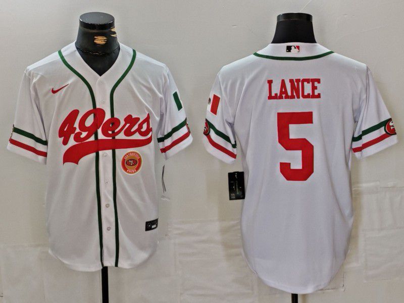 Men San Francisco 49ers #5 Lance White Joint Name 2024 Nike Limited NFL Jersey style 3